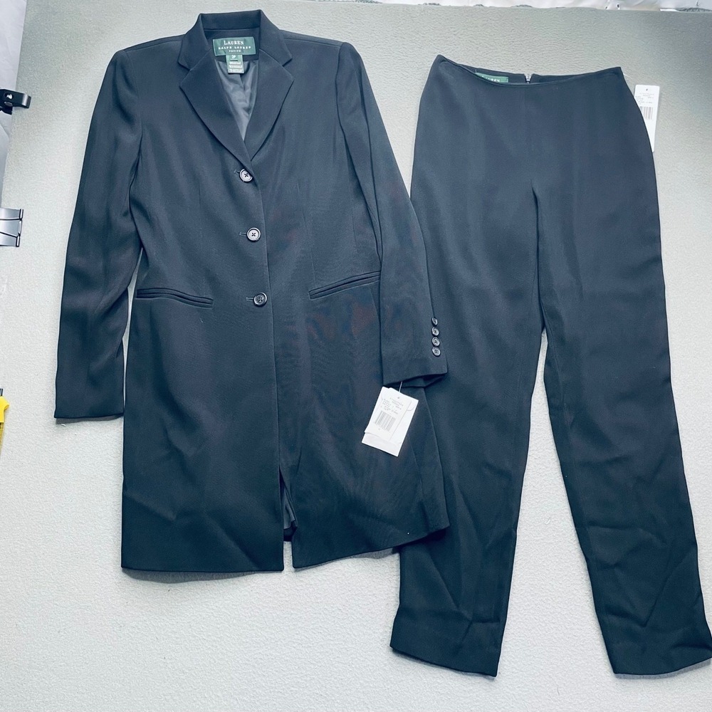 Lauren Ralph Lauren Women Pant Suit Black Triacetate 2P Professional Tailored